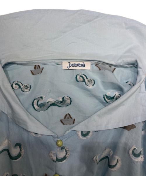 Jocomomola（ホコモモラ）Jocomomola (ホコモモラ) パスカール柄 ジャカードブラウス ブルー サイズ:SIZE 40の古着・服飾アイテム