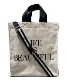 Americana×SALON adam et rope'（アメリカーナ×サロンアダムエロペ）の古着「別注MATCHING BAG」｜ベージュ