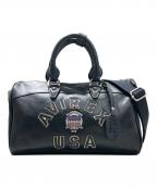 AVIREXアヴィレックス）の古着「VARSITY LEATHER MINI DUFFLE BAG」｜ブラック