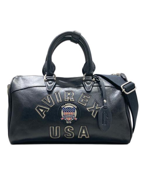 AVIREX（アヴィレックス）AVIREX (アヴィレックス) VARSITY LEATHER MINI DUFFLE BAG ブラックの古着・服飾アイテム