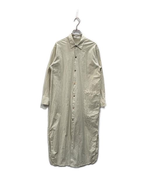 GALERIE VIE（ギャルリーヴィー）GALERIE VIE (ギャルリーヴィー) コットンストレッチブロード ロングシャツワンピース グリーン サイズ:36の古着・服飾アイテム