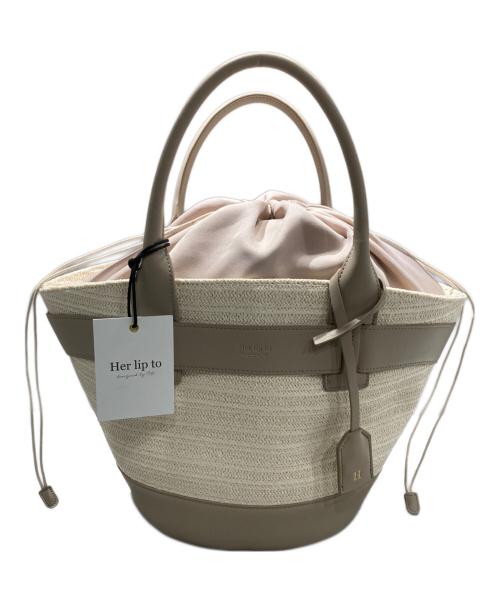 HER LIP TO（ハーリップトゥ）HER LIP TO (ハーリップトゥ) Palma Tote Bag（パルマトートバッグ） ベージュの古着・服飾アイテム