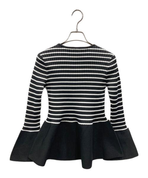 PLST（プラステ）PLST (プラステ) ホールガーメント ニットペプラムセーター ブラック サイズ:Sの古着・服飾アイテム