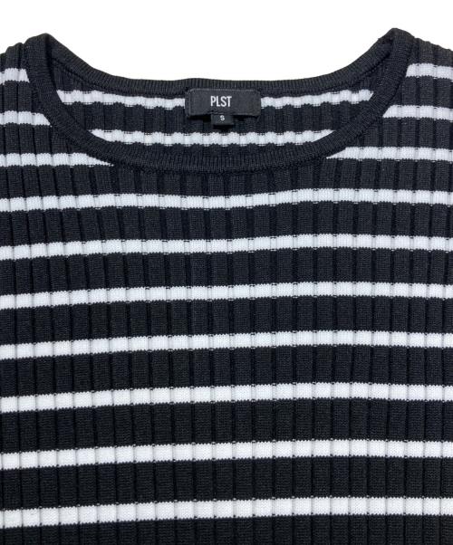 PLST（プラステ）PLST (プラステ) ホールガーメント ニットペプラムセーター ブラック サイズ:Sの古着・服飾アイテム