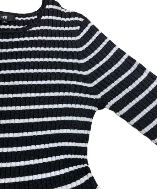 PLST（プラステ）PLST (プラステ) ホールガーメント ニットペプラムセーター ブラック サイズ:Sの古着・服飾アイテム