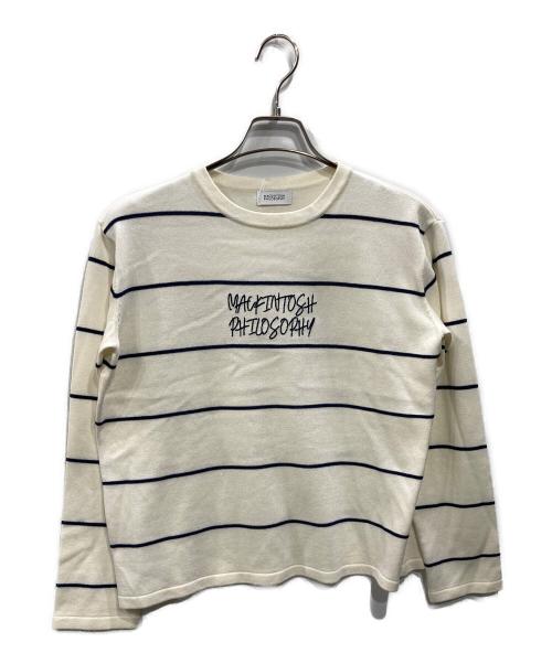 MACKINTOSH PHILOSOPHY（マッキントッシュ フィロソフィー）MACKINTOSH PHILOSOPHY (マッキントッシュ フィロソフィー) ライティングロゴボーダーニット アイボリー サイズ:38 未使用品の古着・服飾アイテム