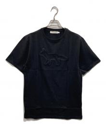 maison kitsune（メゾンキツネ）の古着「フォックスパッチ Tシャツ」｜ブラック