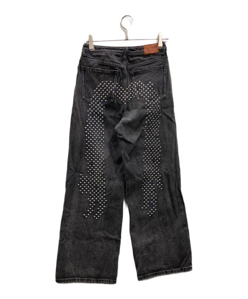 EVISU（エヴィス）EVISU (エヴィス) 刺し子猫大黒デニムパンツ グレー サイズ:SIZE 26の古着・服飾アイテム