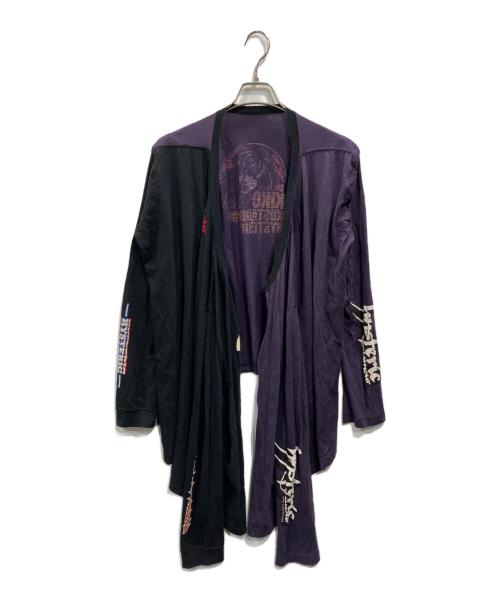 KIKO KOSTADINOV（キコ・コスタディノフ）KIKO KOSTADINOV (キコ・コスタディノフ) Hysteric Glamour (ヒステリックグラマー) Layered Long sleeve t-shirt ブラック×パープル サイズ:SIZE Sの古着・服飾アイテム
