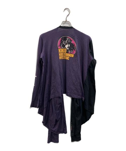 KIKO KOSTADINOV（キコ・コスタディノフ）KIKO KOSTADINOV (キコ・コスタディノフ) Hysteric Glamour (ヒステリックグラマー) Layered Long sleeve t-shirt ブラック×パープル サイズ:SIZE Sの古着・服飾アイテム