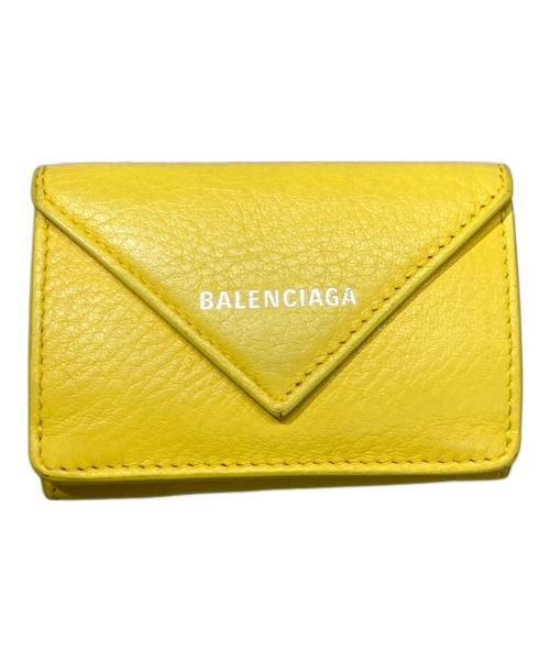 BALENCIAGA（バレンシアガ）BALENCIAGA (バレンシアガ) ペーパー ミニ ウォレット イエローの古着・服飾アイテム