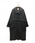 MANOFマノフ）の古着「DEEP NECK 2WAY COAT」｜ブラック