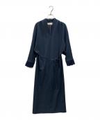 Mame Kurogouchiマメクロゴウチ）の古着「別注 Double Jersey Embroidery Cuffs V-Neck Dress MM2」｜ネイビー