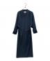 mame kurogouchi（マメクロゴウチ）の古着「別注 Double Jersey Embroidery Cuffs V-Neck Dress MM2」｜ネイビー