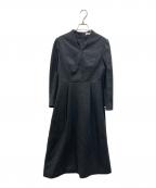 BORDERS at BALCONYボーダーズアットバルコニー）の古着「WOOL TUCK DRESS（ウールタックドレス）」｜グレー