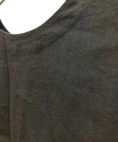 BEARDSLEY（ビアズリー）BEARDSLEY (ビアズリー) リネンショートベスト ブラック サイズ:Fの古着・服飾アイテム