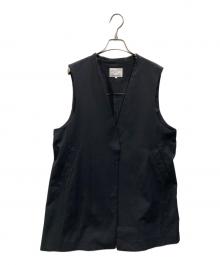 23区（ニジュウサンク）の古着「オックスストレッチ ノーカラー ジレ」｜ブラック