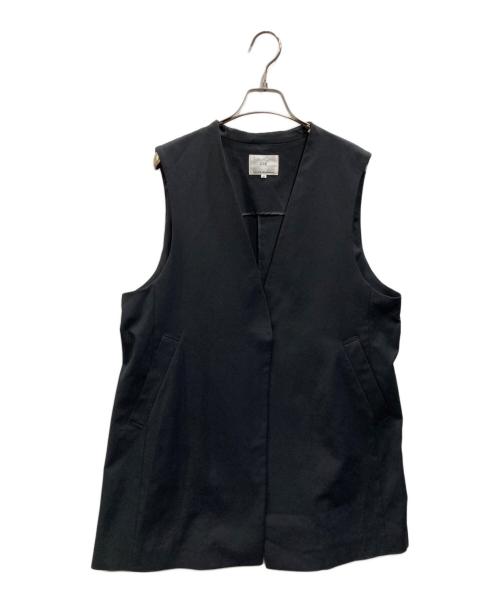 23区（ニジュウサンク）23区 (ニジュウサンク) オックスストレッチ ノーカラー ジレ ブラック サイズ:44の古着・服飾アイテム