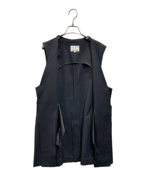23区（ニジュウサンク）23区 (ニジュウサンク) オックスストレッチ ノーカラー ジレ ブラック サイズ:44の古着・服飾アイテム
