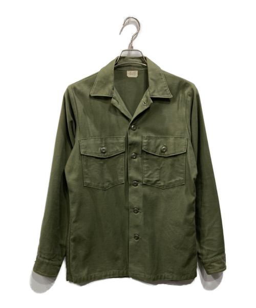 US ARMY（ユーエスアーミー）US ARMY (ユーエスアーミー) SATEEN UTILITY SHIRT グリーン サイズ:14 1/2×33の古着・服飾アイテム