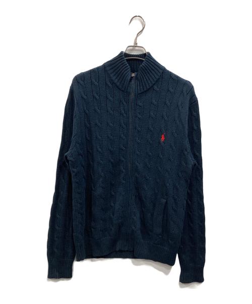 POLO RALPH LAUREN（ポロ・ラルフローレン）POLO RALPH LAUREN (ポロ・ラルフローレン) ドライバーズニット ネイビー サイズ:LGの古着・服飾アイテム