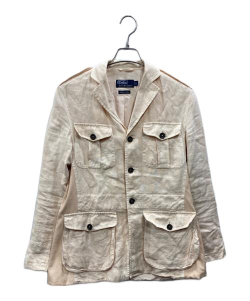 POLO RALPH LAUREN（ポロ・ラルフローレン）POLO RALPH LAUREN (ポロ・ラルフローレン) リネンサファリジャケット ピンク サイズ:Sの古着・服飾アイテム