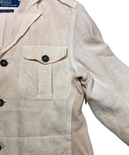 POLO RALPH LAUREN（ポロ・ラルフローレン）POLO RALPH LAUREN (ポロ・ラルフローレン) リネンサファリジャケット ピンク サイズ:Sの古着・服飾アイテム