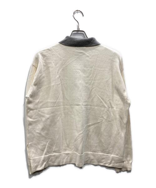 SHIPS（シップス）SHIPS (シップス) サイド スリット ゴールド 釦 ポロ ニット アイボリー サイズ:Fの古着・服飾アイテム