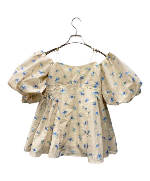 Lily Brown（リリーブラウン）Lily Brown (リリーブラウン) 3wayシアージャガードペプラムブラウス ベージュ サイズ:Freeの古着・服飾アイテム