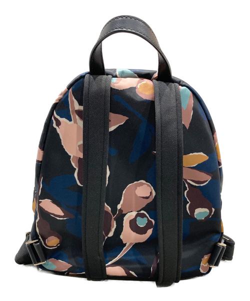 Kate Spade（ケイトスペード）Kate Spade (ケイトスペード) ペーパーローズ柄リュック ネイビーの古着・服飾アイテム