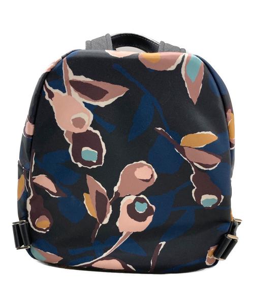 Kate Spade（ケイトスペード）Kate Spade (ケイトスペード) ペーパーローズ柄リュック ネイビーの古着・服飾アイテム