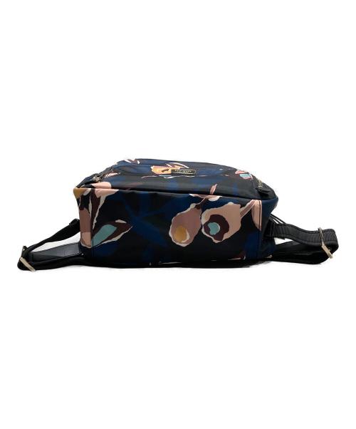 Kate Spade（ケイトスペード）Kate Spade (ケイトスペード) ペーパーローズ柄リュック ネイビーの古着・服飾アイテム