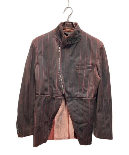 COMME des GARCONS HOMME PLUS（コムデギャルソンオムプリュス）COMME des GARCONS HOMME PLUS (コムデギャルソンオムプリュス) 製品染ジップジャケット ワインレッド サイズ:Mの古着・服飾アイテム
