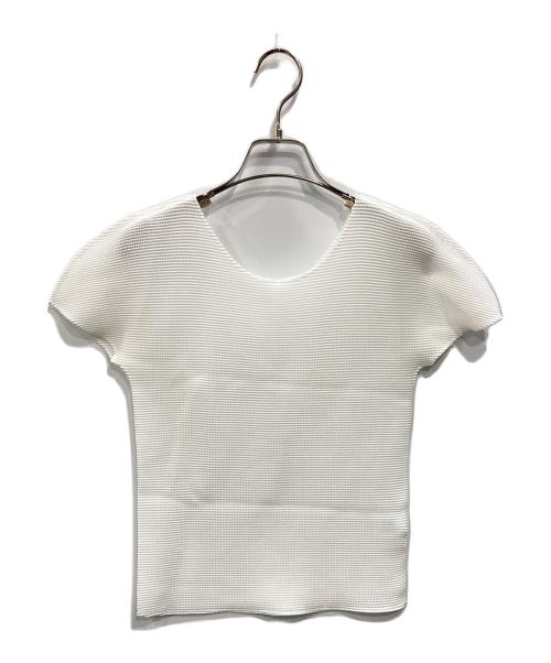 me ISSEY MIYAKE（ミーイッセイ ミヤケ）me ISSEY MIYAKE (ミーイッセイ ミヤケ) プリーツカットソー ホワイト サイズ:-の古着・服飾アイテム