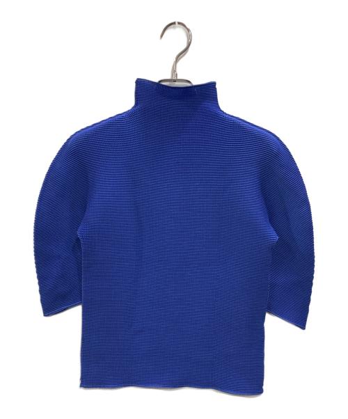 me ISSEY MIYAKE（ミーイッセイ ミヤケ）me ISSEY MIYAKE (ミーイッセイ ミヤケ) プリーツハイネックカットソー ブルー サイズ:SIZE Freeの古着・服飾アイテム