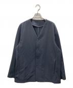 green label relaxingグリーンレーベルリラクシング）の古着「ノーカラー ジャーディガン ノーカラージャケット」｜ネイビー