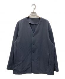 green label relaxing（グリーンレーベルリラクシング）の古着「ノーカラー ジャーディガン ノーカラージャケット」｜ネイビー