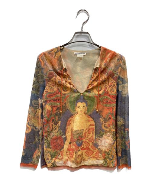 VIVIENNE TAM（ヴィヴィアンタム）VIVIENNE TAM (ヴィヴィアンタム) 仏陀柄長袖カットソー オレンジの古着・服飾アイテム