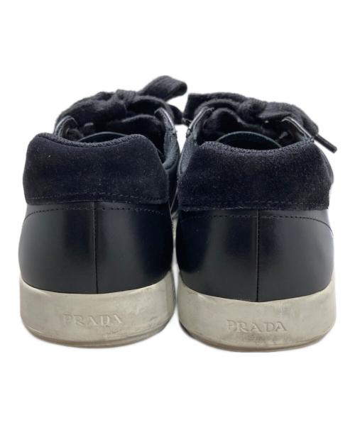 PRADA（プラダ）PRADA (プラダ) レザーローカットスニーカー ブラック サイズ:61/2の古着・服飾アイテム
