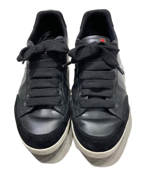 PRADA（プラダ）PRADA (プラダ) レザーローカットスニーカー ブラック サイズ:61/2の古着・服飾アイテム