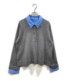 UNITED ARROWS（ユナイテッドアローズ）の古着「4WAY シャツコンビ ポロニット」｜グレー