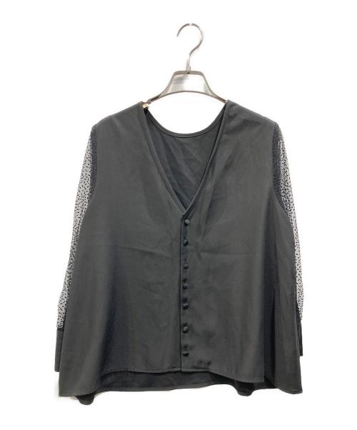 Ameri（アメリ）AMERI (アメリ) 2WAY DOT SLEEVE BLOUSE ブラック サイズ:Fの古着・服飾アイテム