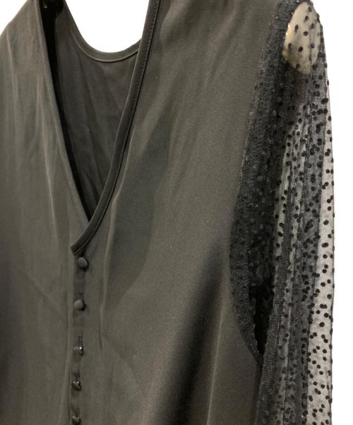 Ameri（アメリ）AMERI (アメリ) 2WAY DOT SLEEVE BLOUSE ブラック サイズ:Fの古着・服飾アイテム