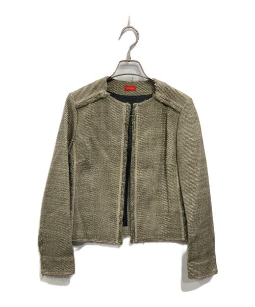DES PRES（デ プレ）DES PRES (デ プレ) ノーカラージャケット グリーン サイズ:34の古着・服飾アイテム