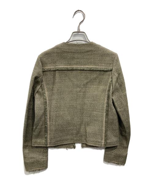DES PRES（デ プレ）DES PRES (デ プレ) ノーカラージャケット グリーン サイズ:34の古着・服飾アイテム