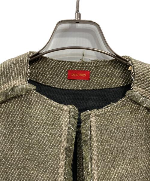 DES PRES（デ プレ）DES PRES (デ プレ) ノーカラージャケット グリーン サイズ:34の古着・服飾アイテム