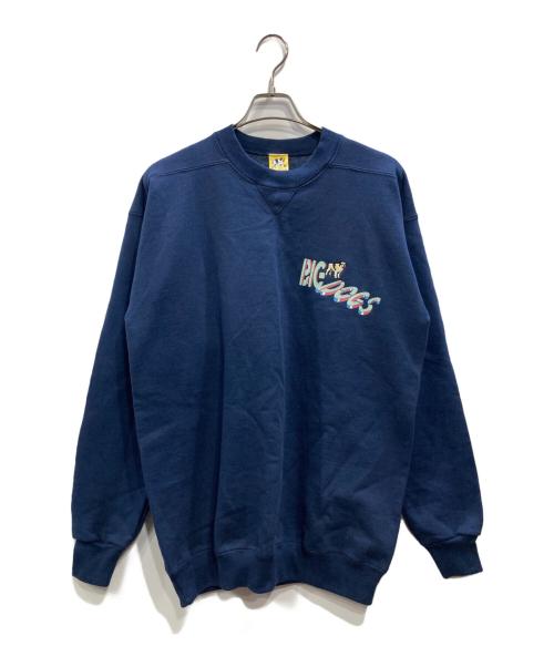 BIG DOGS（ビッグドッグ）BIG DOGS (ビッグドッグ) オールドプリントスウェット ネイビー サイズ:Mの古着・服飾アイテム