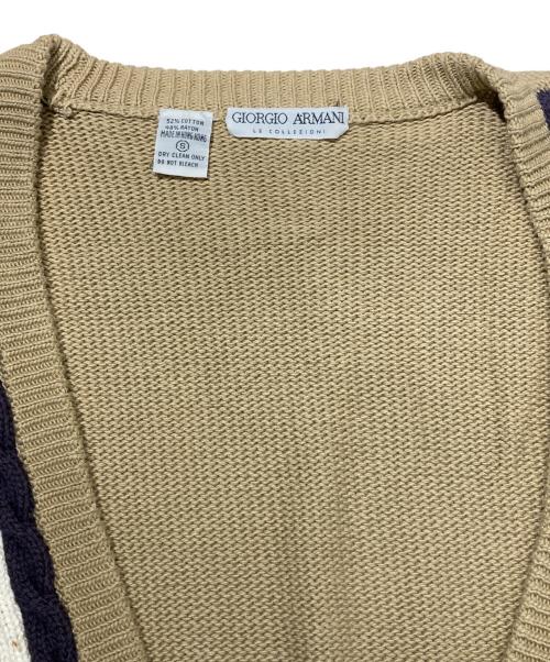 GIORGIO ARMANI（ジョルジョアルマーニ）GIORGIO ARMANI (ジョルジョアルマーニ) コットンレーヨンカーディガン ベージュ サイズ:Sの古着・服飾アイテム