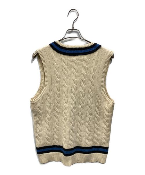 POLO RALPH LAUREN（ポロ・ラルフローレン）POLO RALPH LAUREN (ポロ・ラルフローレン) チルデンニットベスト アイボリー サイズ:XLの古着・服飾アイテム