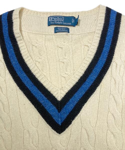 POLO RALPH LAUREN（ポロ・ラルフローレン）POLO RALPH LAUREN (ポロ・ラルフローレン) チルデンニットベスト アイボリー サイズ:XLの古着・服飾アイテム